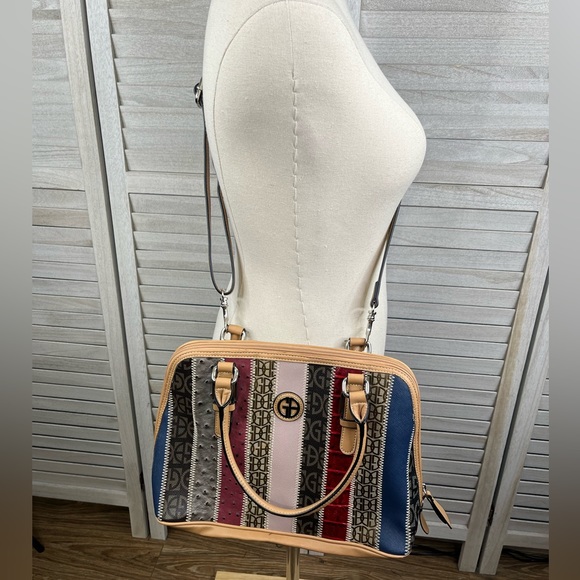 GIANI BERNINI Patchwork Stripe Dome Satchel Bag - Picture 11 of 12